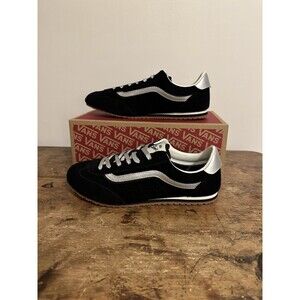 Vans Super Lowpro Black + Silver Sneakers Size 10.5 NIB NEW